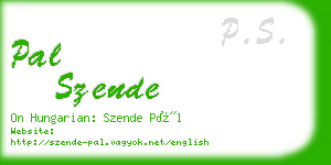 pal szende business card